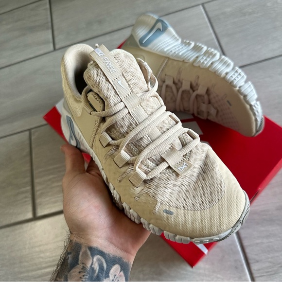 NIKE FREE METCON 5 CREAM BLUE WHITE - Picture 2 of 3